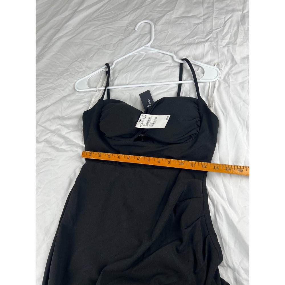 Lulus Going for the wow dress Black Cutout High‎ Slit Spaghetti Strap Formal - Picture 5 of 9